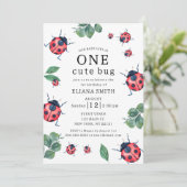 Een Schattigee Bug Waterverf lieveheersbeestje Mei Kaart (Staand voorkant)