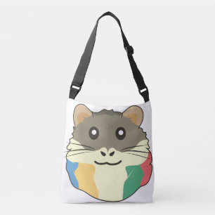 Een Schattigee Cartoon met een veelkleurige sjaal Crossbody Tas