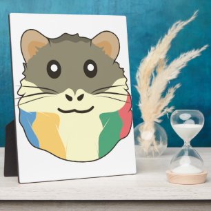 Een Schattigee Cartoon met een veelkleurige sjaal Fotoplaat