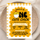 Een Schattigee Chick Girl 1e verjaardagsfeestje Kaart