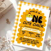 Een Schattigee Chick Girl 1e verjaardagsfeestje Kaart