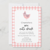 Een Schattigee Chick Peach 1e verjaardag foto uitn Kaart (Voorkant)