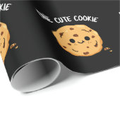 Eén Schattigee Cookie Funny Food Pun Dark BG Cadeaupapier (Rol Hoek)