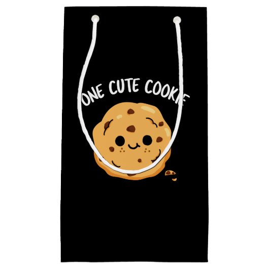 Eén Schattigee Cookie Funny Food Pun Dark BG Klein Cadeauzakje (Voorkant)