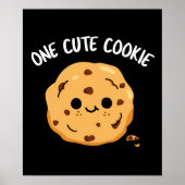 Eén Schattigee Cookie Funny Food Pun Dark BG Poster (Voorkant)