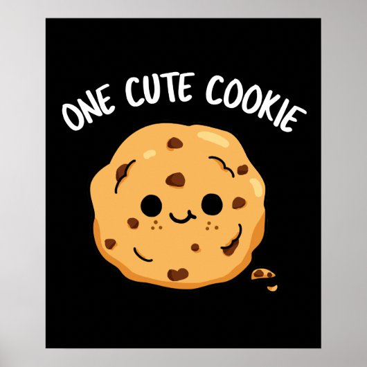 Eén Schattigee Cookie Funny Food Pun Dark BG Poster (Voorkant)