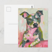 Een Schattigee Dog Grey Pittie Mix Briefkaart (Voorkant / Achterkant)