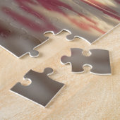 Een Schattigee donzige kat die een veer achterna z Legpuzzel (Zijkant)