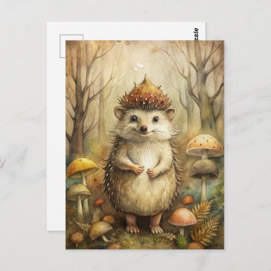 Een Schattigee egel in het bos Briefkaart (Voorkant / Achterkant)