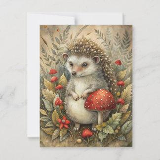 Een Schattigee egel in het bos Briefkaart