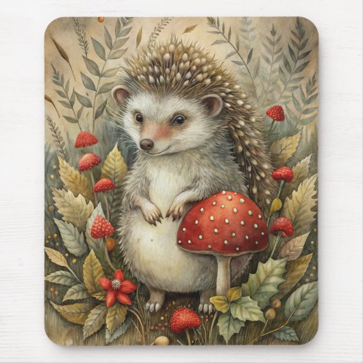 Een Schattigee egel in het bos Muismat (Voorkant)