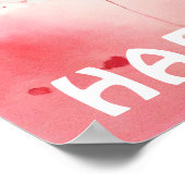 Een Schattigee flamingo met ballons hart verjaarda Poster (Hoek)