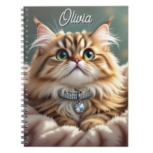 Een Schattigee gepersonaliseerde pluizige tabby ka Notitieboek