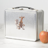 Een Schattigee Giraffe in pyjama op een wc (In situ)