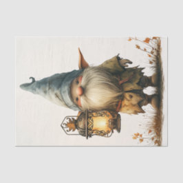 Een Schattigee Gnome met lantaarn Tissuepapier