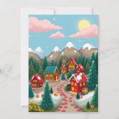 Een Schattigee grillige kerstdorp stad Feestdagenkaart (Voorkant)