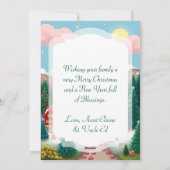 Een Schattigee grillige kerstdorp stad Feestdagenkaart (Achterkant)