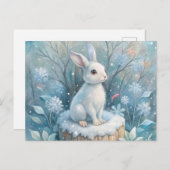 Een Schattigee haas in de winter Briefkaart (Voorkant / Achterkant)