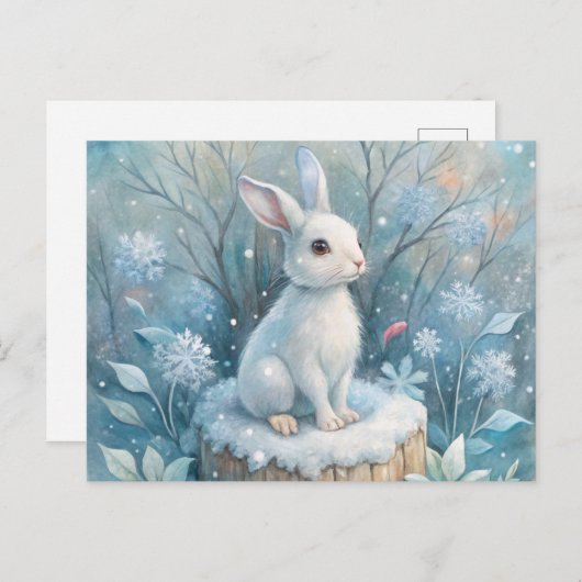 Een Schattigee haas in de winter Briefkaart (Voorkant / Achterkant)