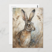 Een Schattigee haas in het bos Briefkaart (Voorkant / Achterkant)