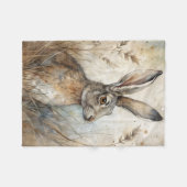 Een Schattigee haas in het bos Fleece Deken (Voorkant (Horizontaal))