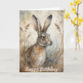Een Schattigee haas in het bos Kaart (Gele Bloem)