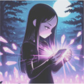 Een Schattigee heks Charging Crystals in de Bossen Sticker (Voorkant)