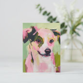 Een Schattigee hond heeft twee verschillende oogkl Briefkaart (Staand voorkant)