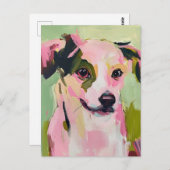 Een Schattigee hond heeft twee verschillende oogkl Briefkaart (Voorkant / Achterkant)