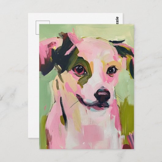 Een Schattigee hond heeft twee verschillende oogkl Briefkaart (Voorkant / Achterkant)