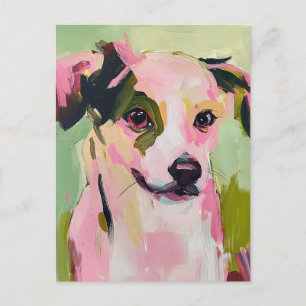 Een Schattigee hond heeft twee verschillende oogkl Briefkaart