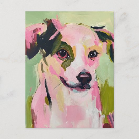 Een Schattigee hond heeft twee verschillende oogkl Briefkaart (Voorkant)