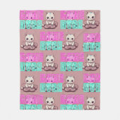 Een Schattigee Kawaii Gamer Cat, spel over Pattern Fleece Deken (Voorkant)