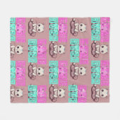 Een Schattigee Kawaii Gamer Cat, spel over Pattern Fleece Deken (Voorkant (Horizontaal))