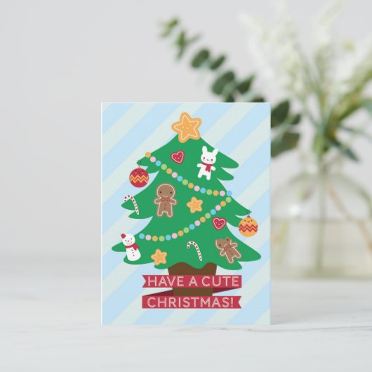 Een Schattigee kerst Feestdagenkaart (Staand voorkant)