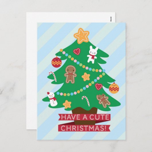 Een Schattigee kerst Feestdagenkaart (Voorkant / Achterkant)