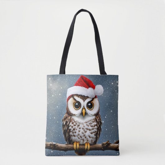 Een Schattigee kerst uil Tote Bag (Voorkant)