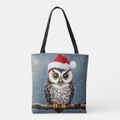 Een Schattigee kerst uil Tote Bag (Achterkant)
