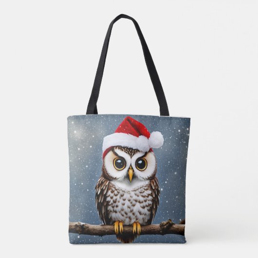Een Schattigee kerst uil Tote Bag (Achterkant)