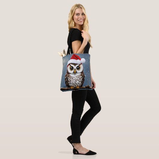 Een Schattigee kerst uil Tote Bag (Op model)