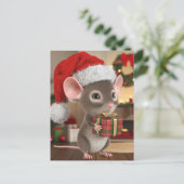 Een Schattigee kerstmuis Briefkaart (Staand voorkant)