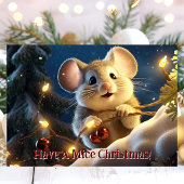 Een Schattigee kerstmuis Feestdagen Kaart
