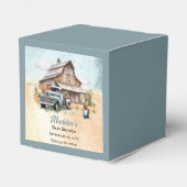 Een Schattigee kleine boer baby jongen douche dank Bedankdoosjes (Achterkant)