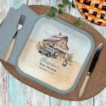Een Schattigee kleine boer Baby shower Papieren Bordje<br><div class="desc">Rustieke buitenschuur en pick-up truck jongen Baby shower accessoires te koppelen met onze "Een Schattigee kleine boer is op zijn weg" Baby shower uitnodiging ontwerp.</div>