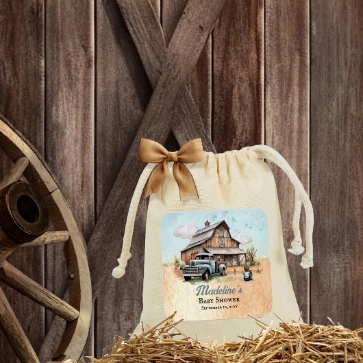 Een Schattigee kleine boer Baby shower Vierkante Sticker