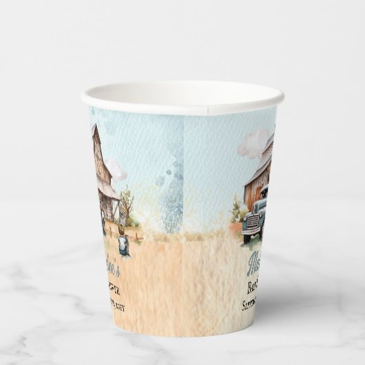 Een Schattigee kleine boer is op weg Boy Baby show Papieren Bekers (Rechts)