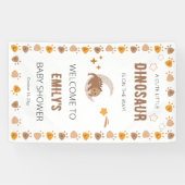 Een Schattigee kleine dinosaurus Baby shower welko Spandoek (Horizontaal)