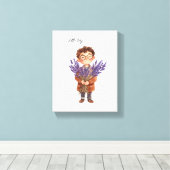 Een Schattigee kleine jongen Canvas Afdruk (Insitu (Houten vloer))