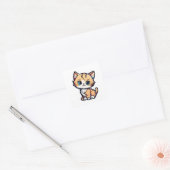 Een Schattigee Kleurrijke Schattige Kat 017 Vierkante Sticker (Envelop)