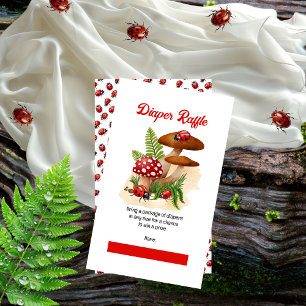 Een Schattigee Little Ladybug Baby shower Luier Ra Informatiekaartje